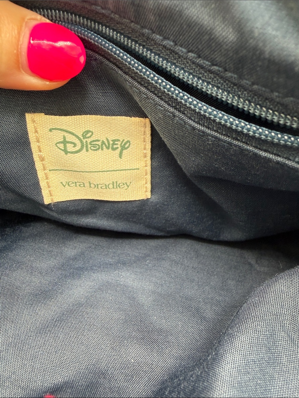 Vera Bradley Disney Mickey & Friends Playful Navy Floral Paisley Quilted Bag - Picture 8 of 16